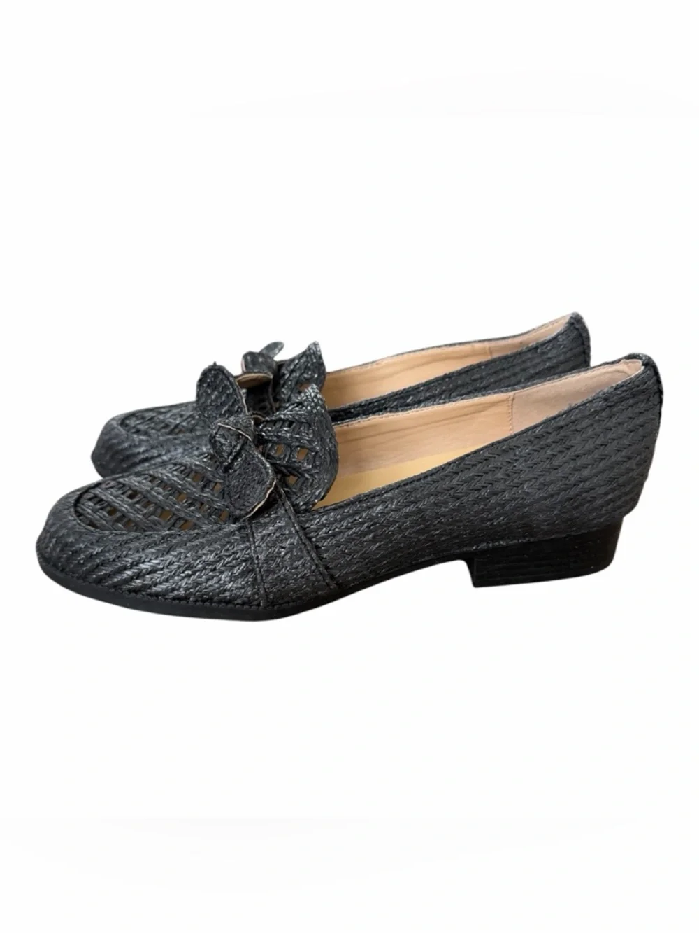 Bandolino Black Woven Loafer with‎ Bow Accent